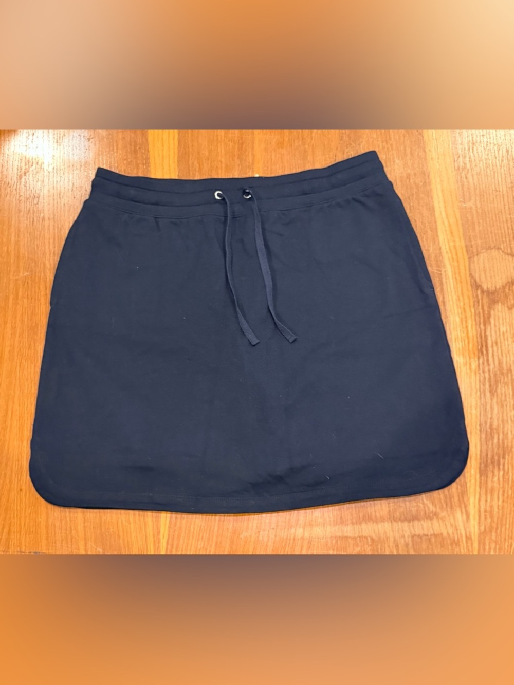 Karen Scott Sport Black Drawstring Mini Skirt Skort casual S Cotton